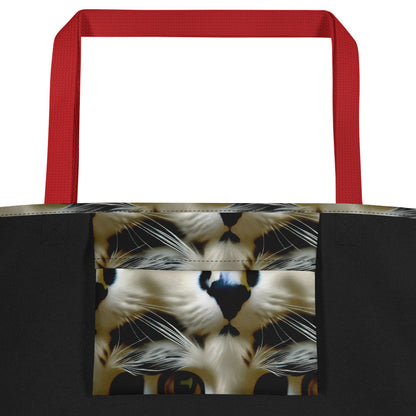 Large Tote Bag w/ Pocket - Feline Fancy