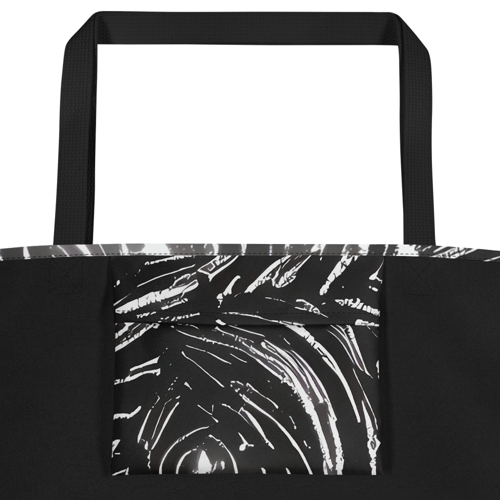 Large Tote Bag w/ Pocket - Silver Swirl