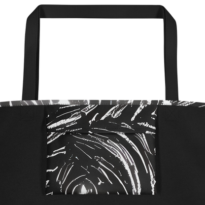 Large Tote Bag w/ Pocket - Silver Swirl