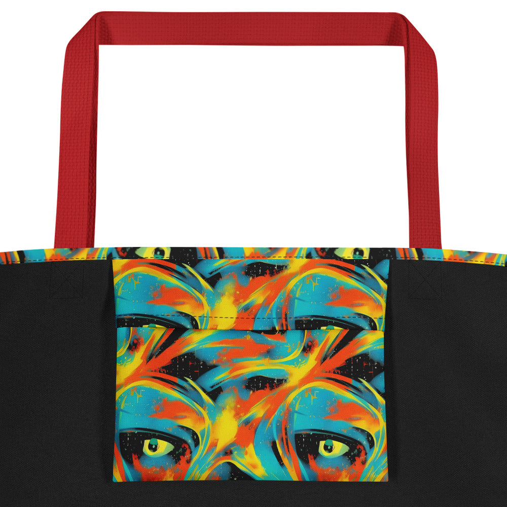 Large Tote Bag w/ Pocket - Solar Swoosh