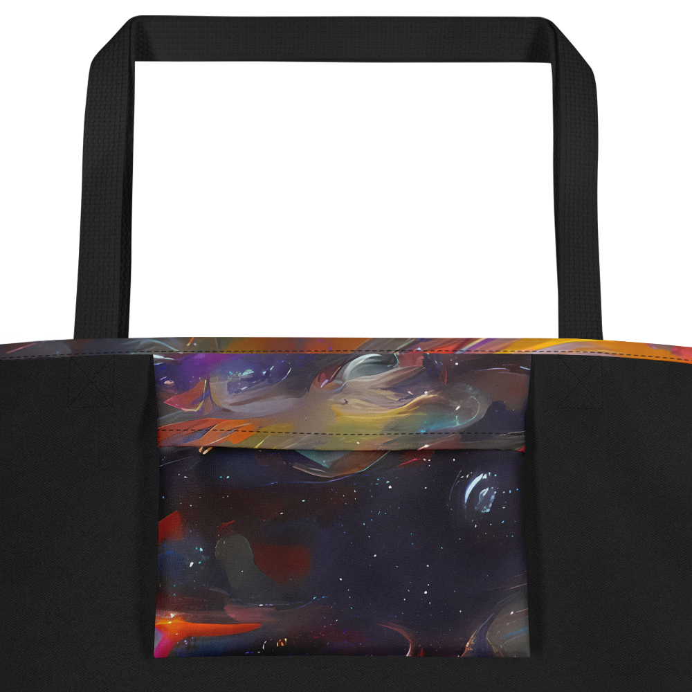 Large Tote Bag w/ Pocket - Chromatic Flux