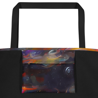 Large Tote Bag w/ Pocket - Chromatic Flux