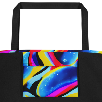 Large Tote Bag w/ Pocket - Electric Dreamscape