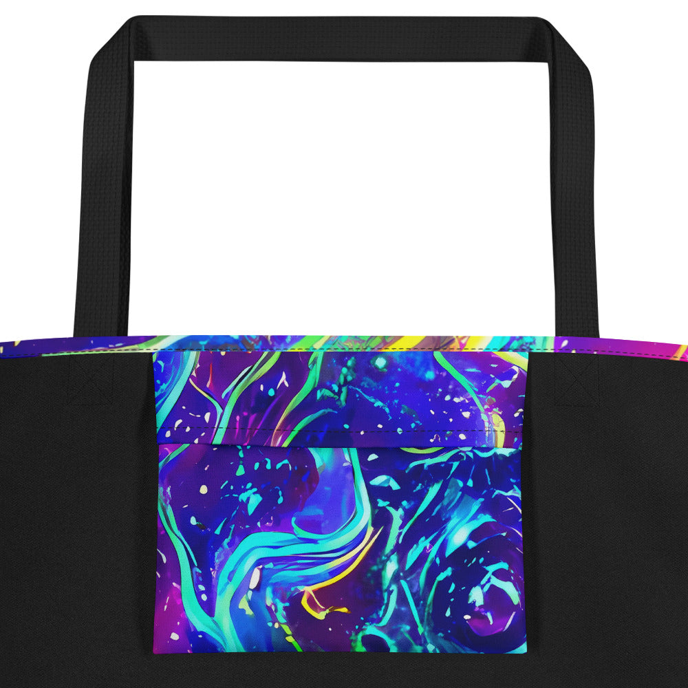 Large Tote Bag w/ Pocket - Liquid Light Show