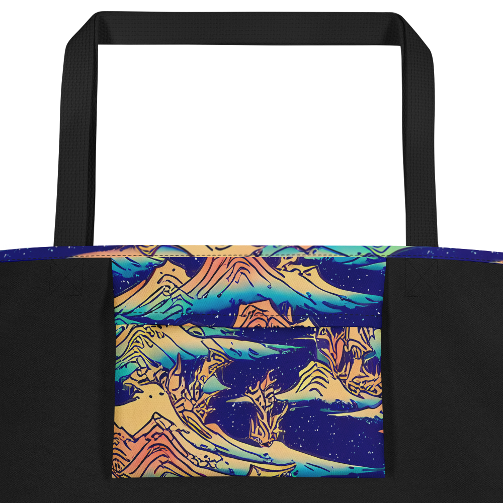 Large Tote Bag w/ Pocket - Mystical Mountain Mirage