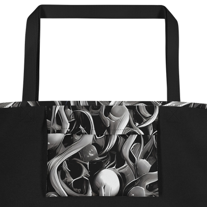 Large Tote Bag w/ Pocket - Fluid Monochrome