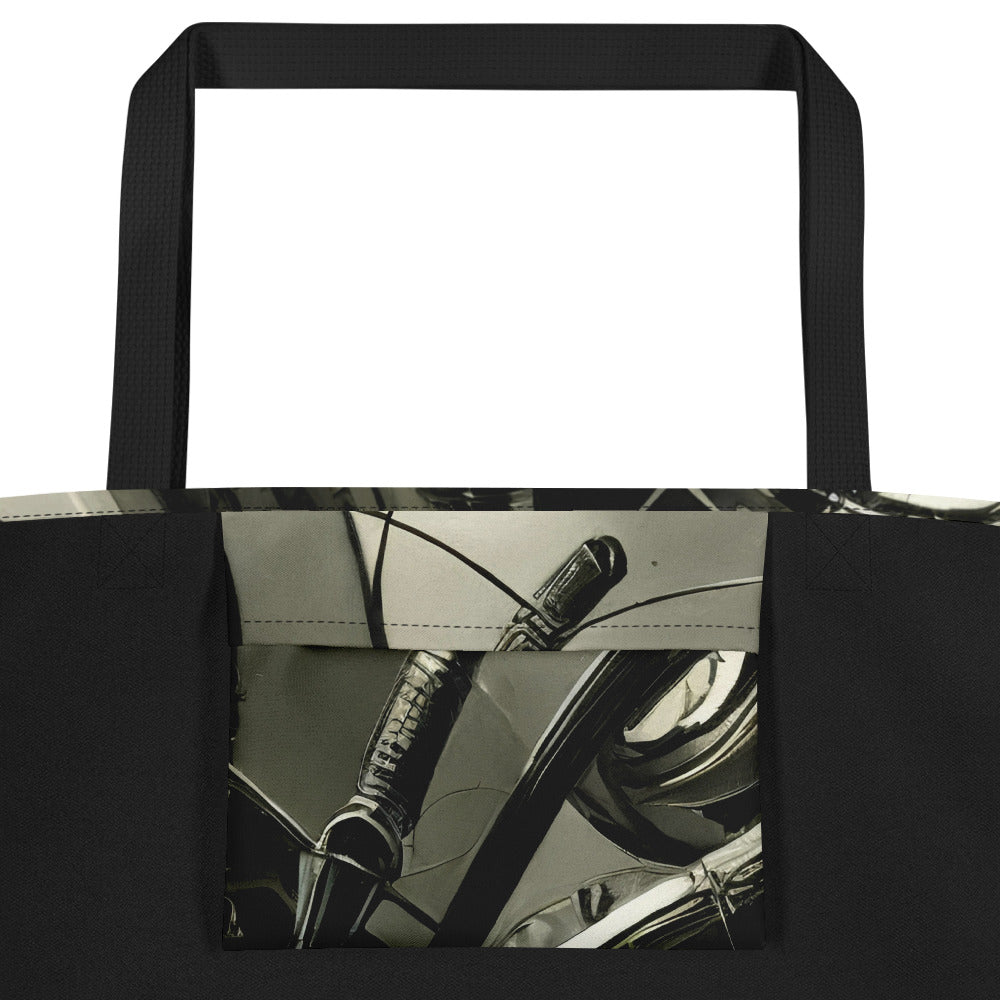Large Tote Bag w/ Pocket - Cyber Reverie