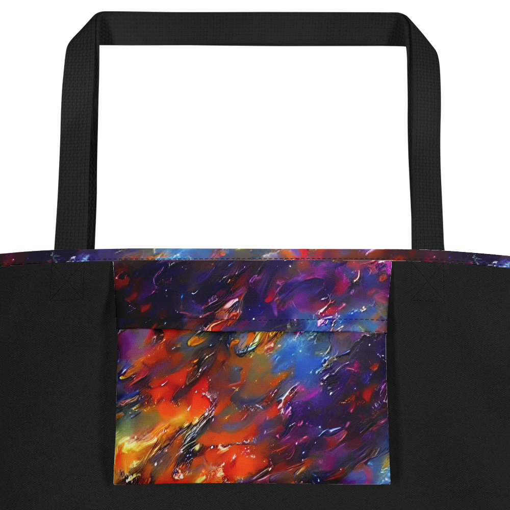 Large Tote Bag w/ Pocket - Auroral Ripples