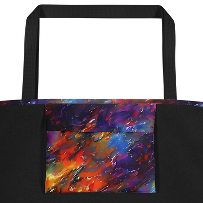 Large Tote Bag w/ Pocket - Auroral Ripples