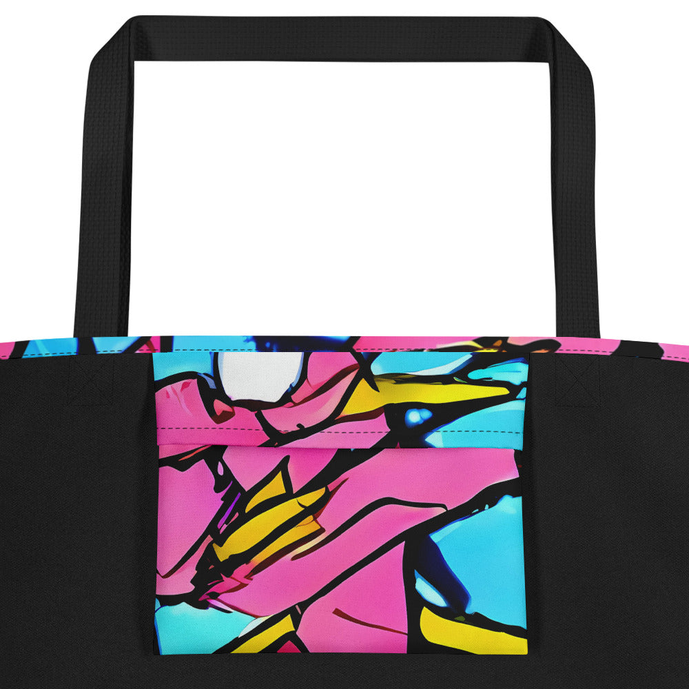 Large Tote Bag w/ Pocket - Barbier Bloom