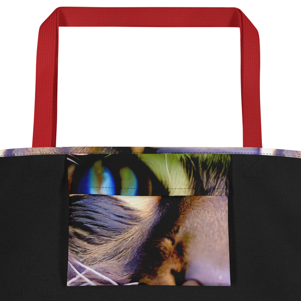 Large Tote Bag w/ Pocket - Eye of the Wild