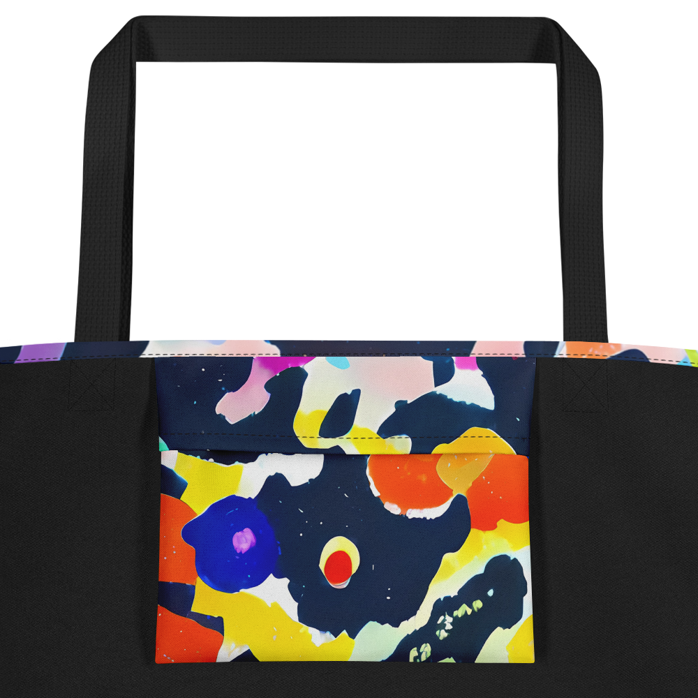 Large Tote Bag w/ Pocket - Kaleido Burst