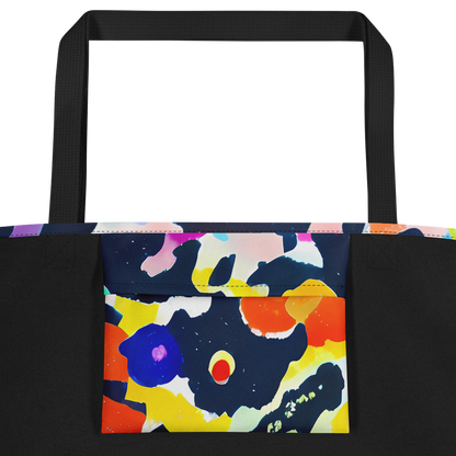 Large Tote Bag w/ Pocket - Kaleido Burst