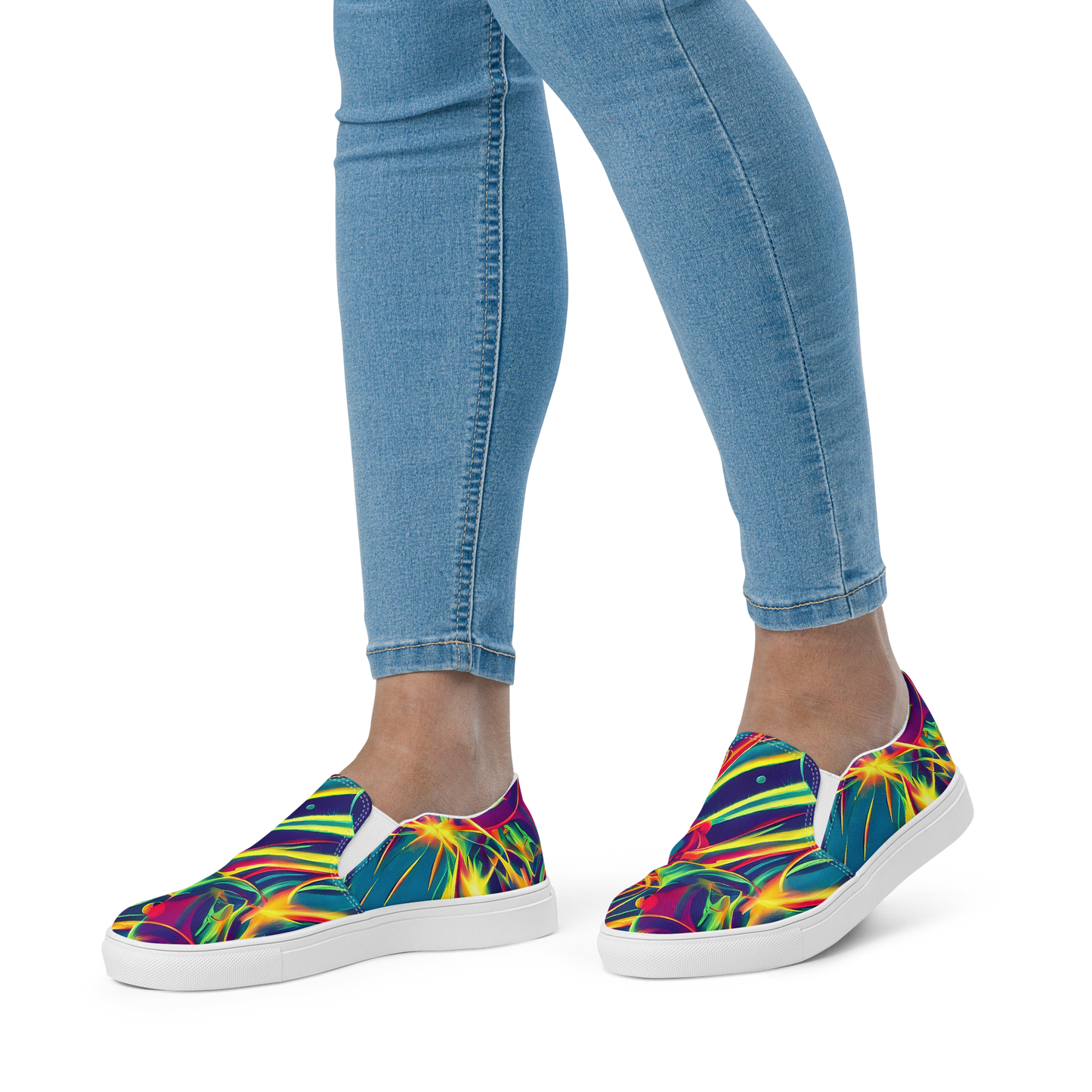 Women's Slip-On Canvas Shoes - Cosmic Inferno