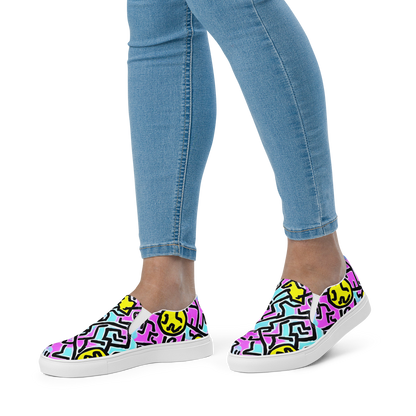 Women's Slip-On Canvas Shoes - Punk Doodles