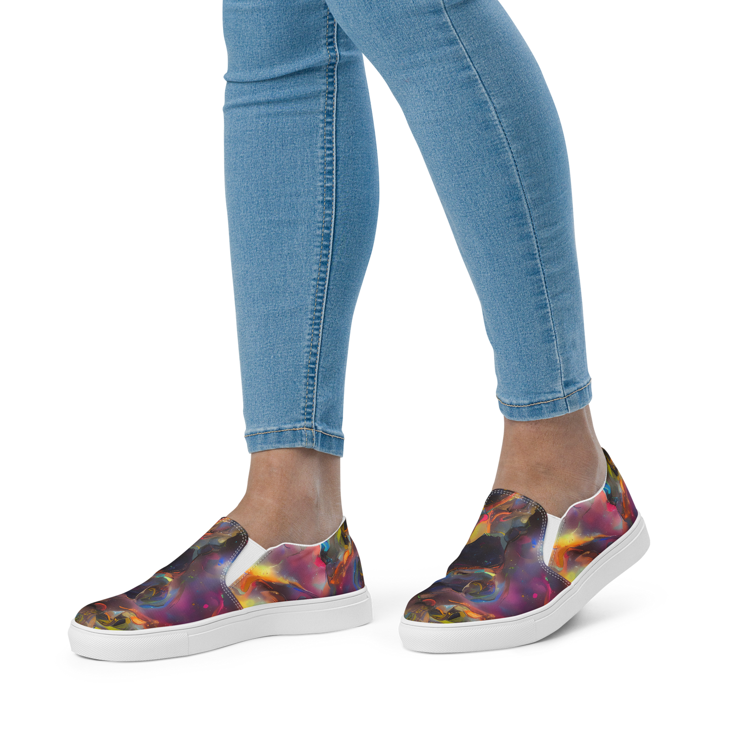 Women's Slip-On Canvas Shoes - Cosmic Fusion