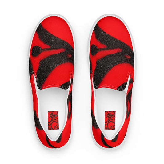 Men's Slip-On Canvas Shoes - Scarlet Enigma
