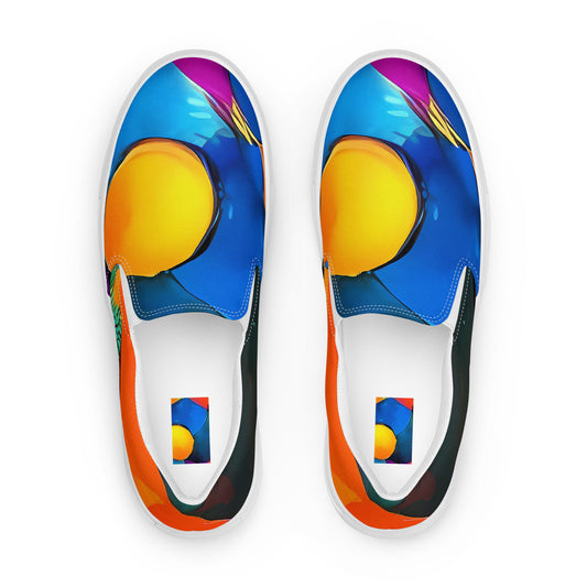 Women's Slip-On Canvas Shoes - Galactic Jigsaw