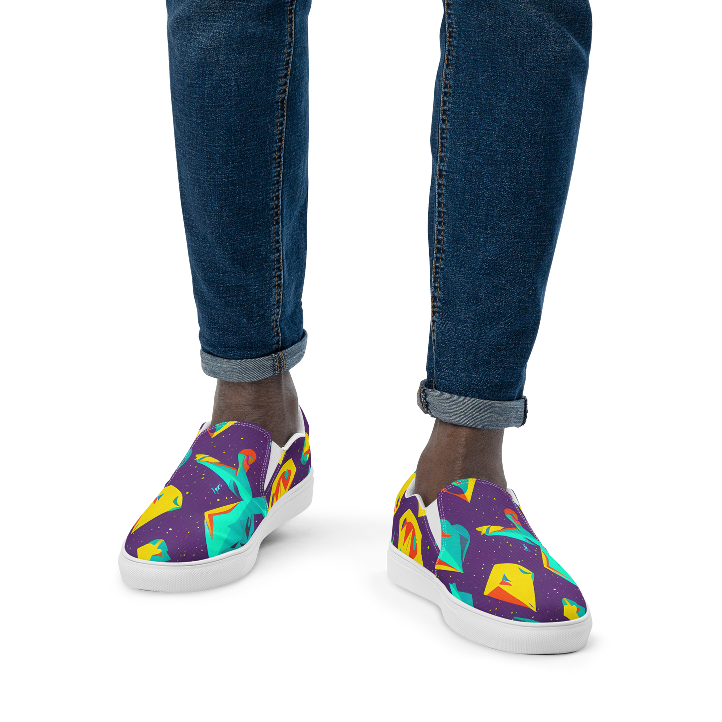 Men's Slip-On Canvas Shoes - Cascading Prism