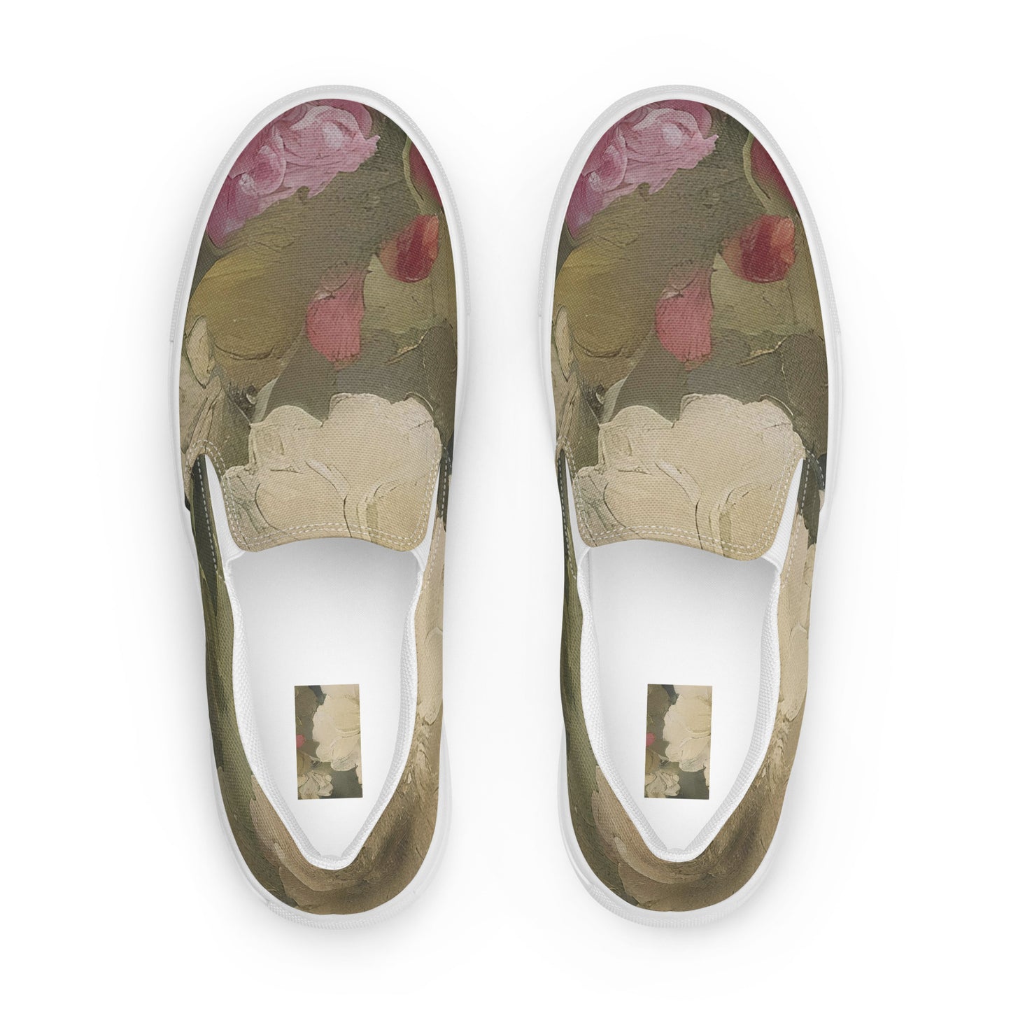 Men's Slip-On Canvas Shoes - Blossoms in Harmony