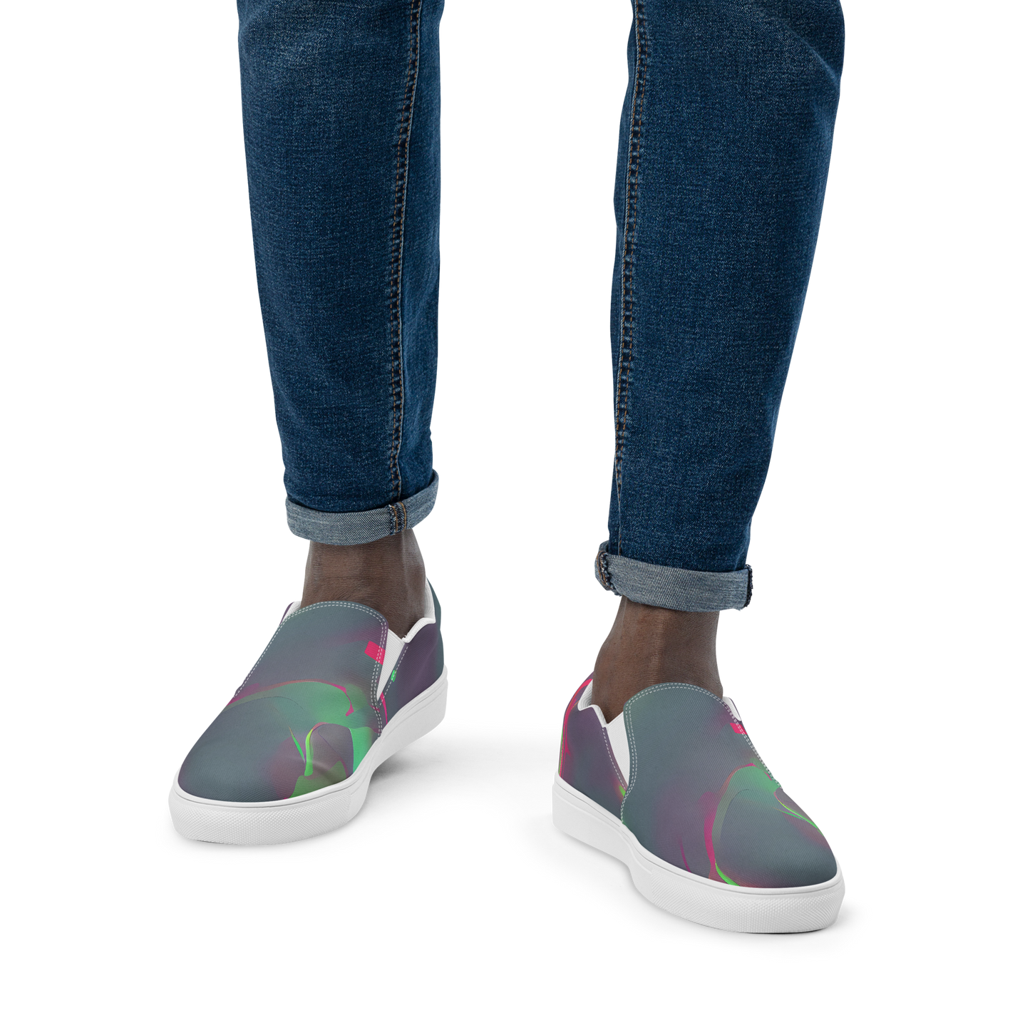 Men's Slip-On Canvas Shoes - Neon Whisper