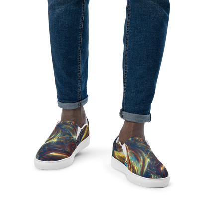 Men's Slip-On Canvas Shoes - Celestial Vortex