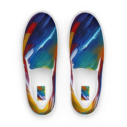 Women's Slip-On Canvas Shoes - Brushstroke Symphony