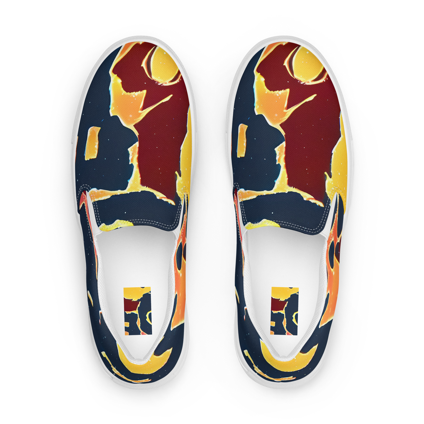 Men's Slip-On Canvas Shoes - Sunset Silhouette