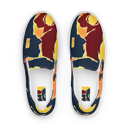 Men's Slip-On Canvas Shoes - Sunset Silhouette