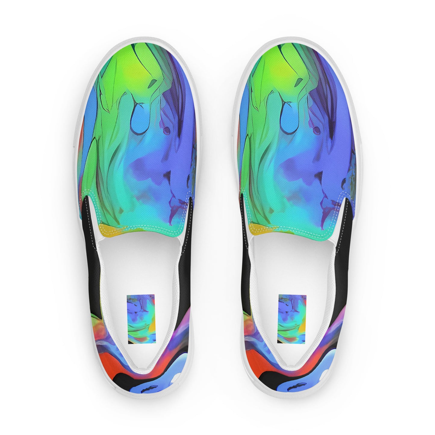 Men's Slip-On Canvas Shoes - Vibrant Vortices
