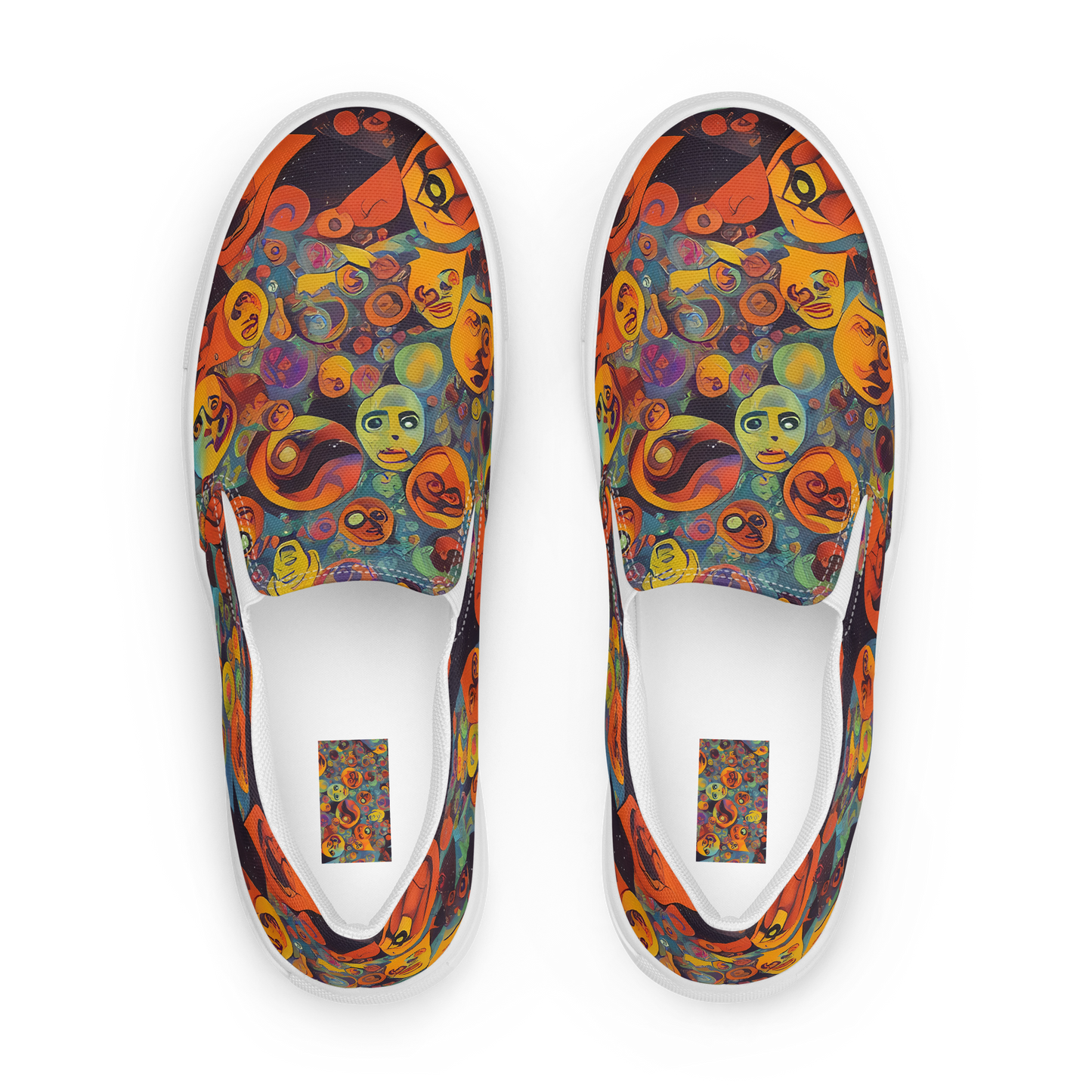 Men's Slip-On Canvas Shoes - Galactic Faces