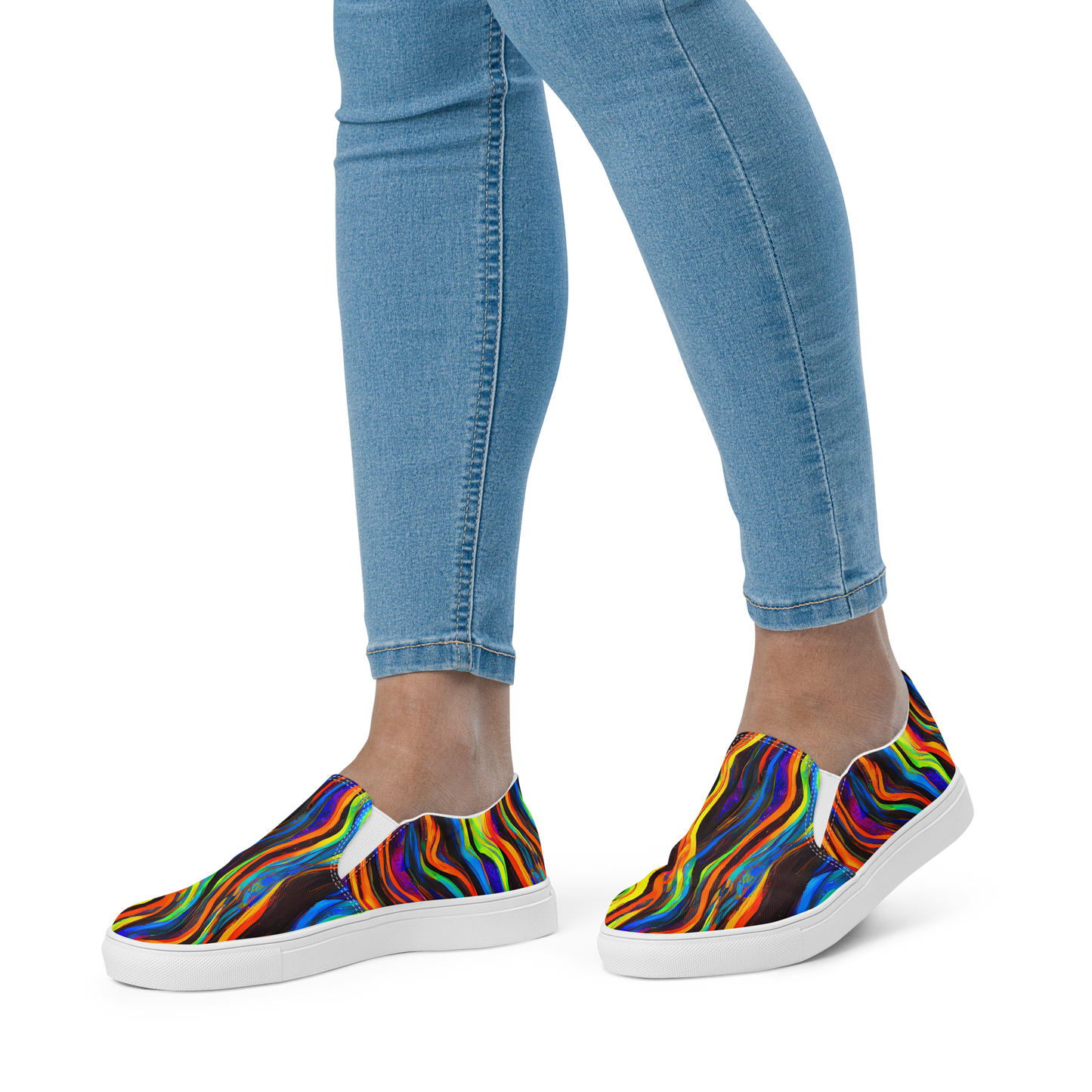 Women's Slip-On Canvas Shoes - Celestial Waves