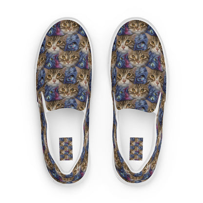 Men's Slip-On Canvas Shoes - Feline Fantasy