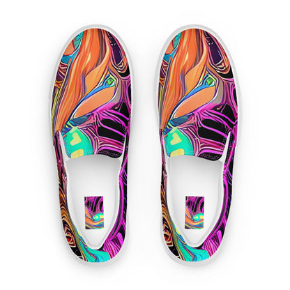 Men's Slip-On Canvas Shoes - Neon Drizzle