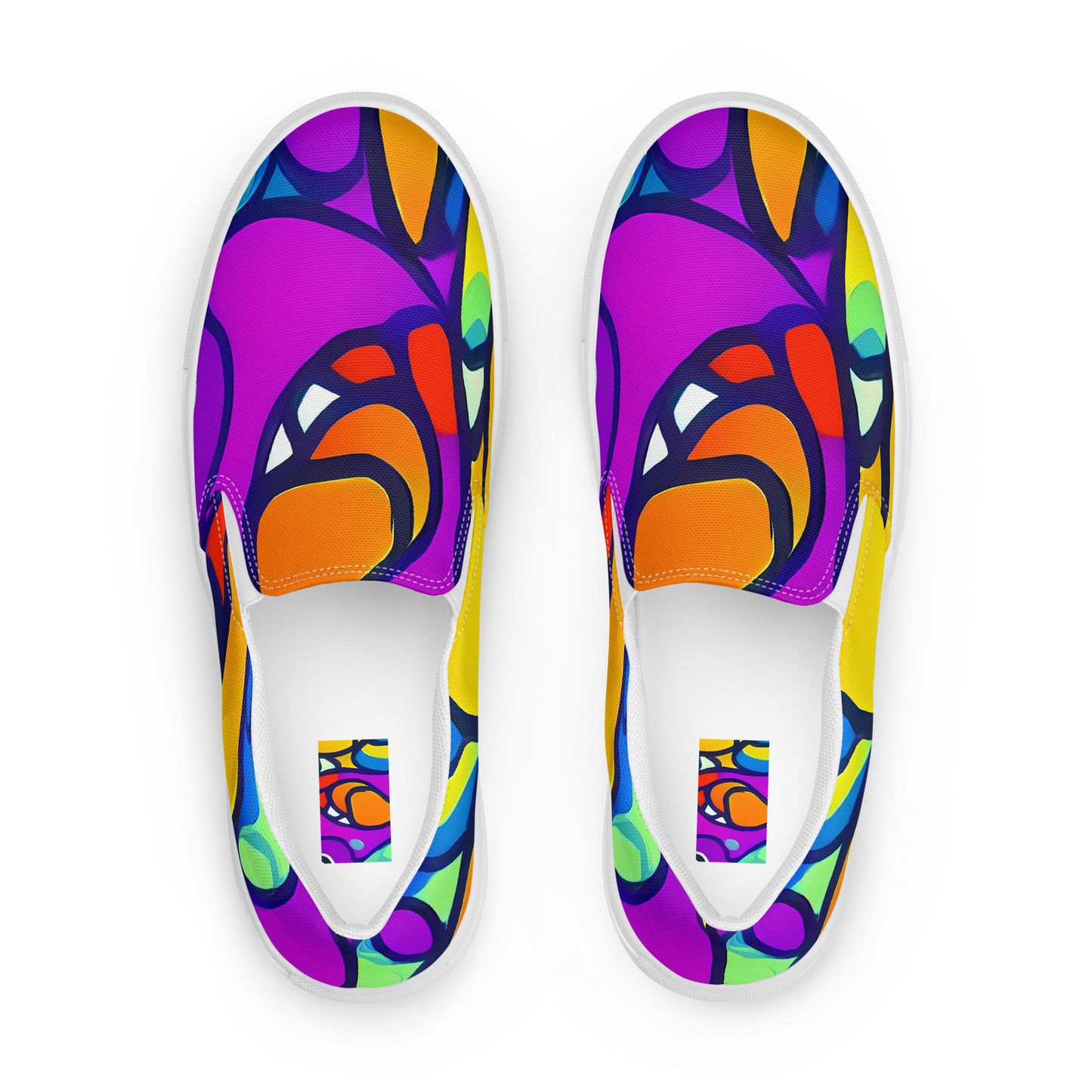 Women's Slip-On Canvas Shoes - Kaleido Fish