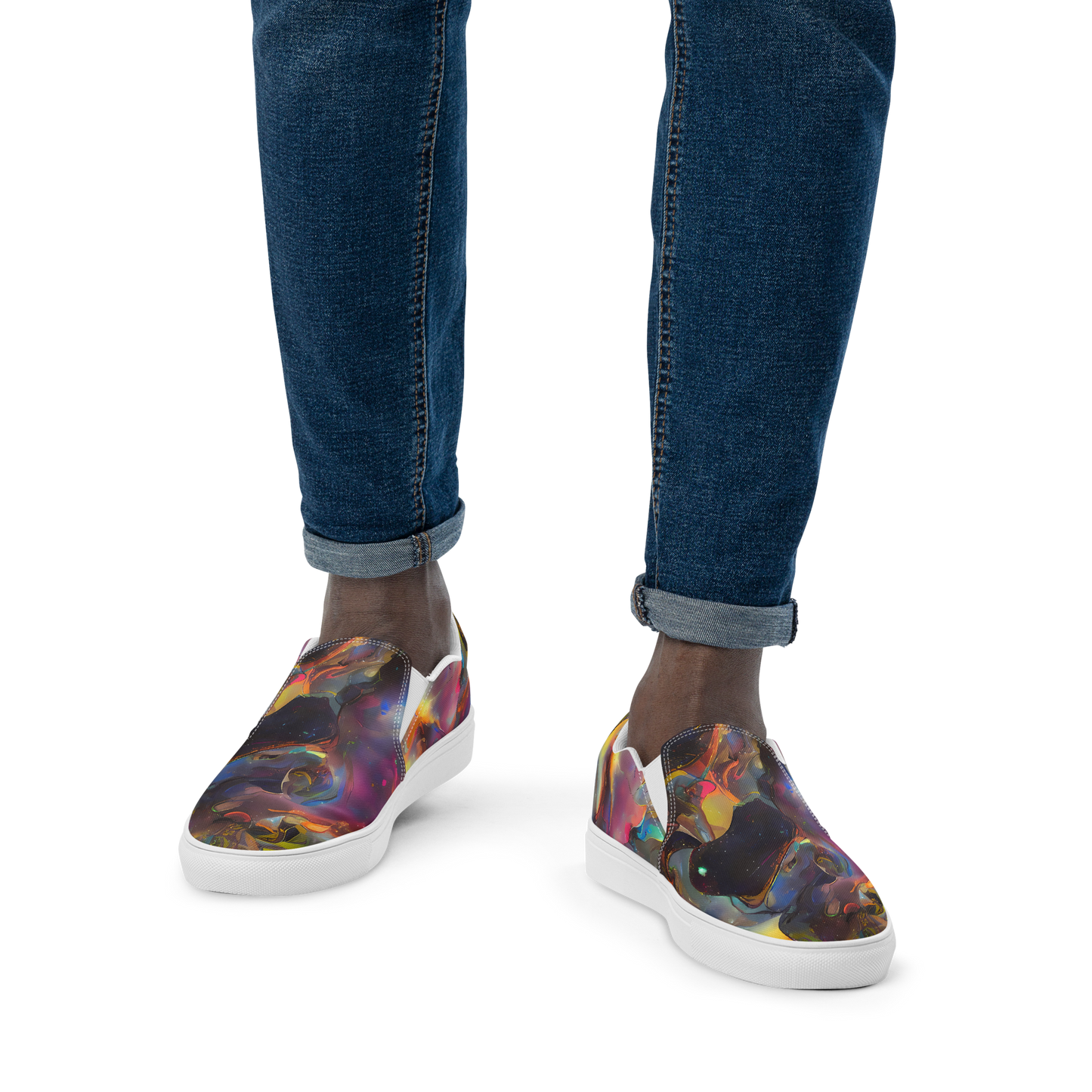 Men's Slip-On Canvas Shoes - Cosmic Fusion