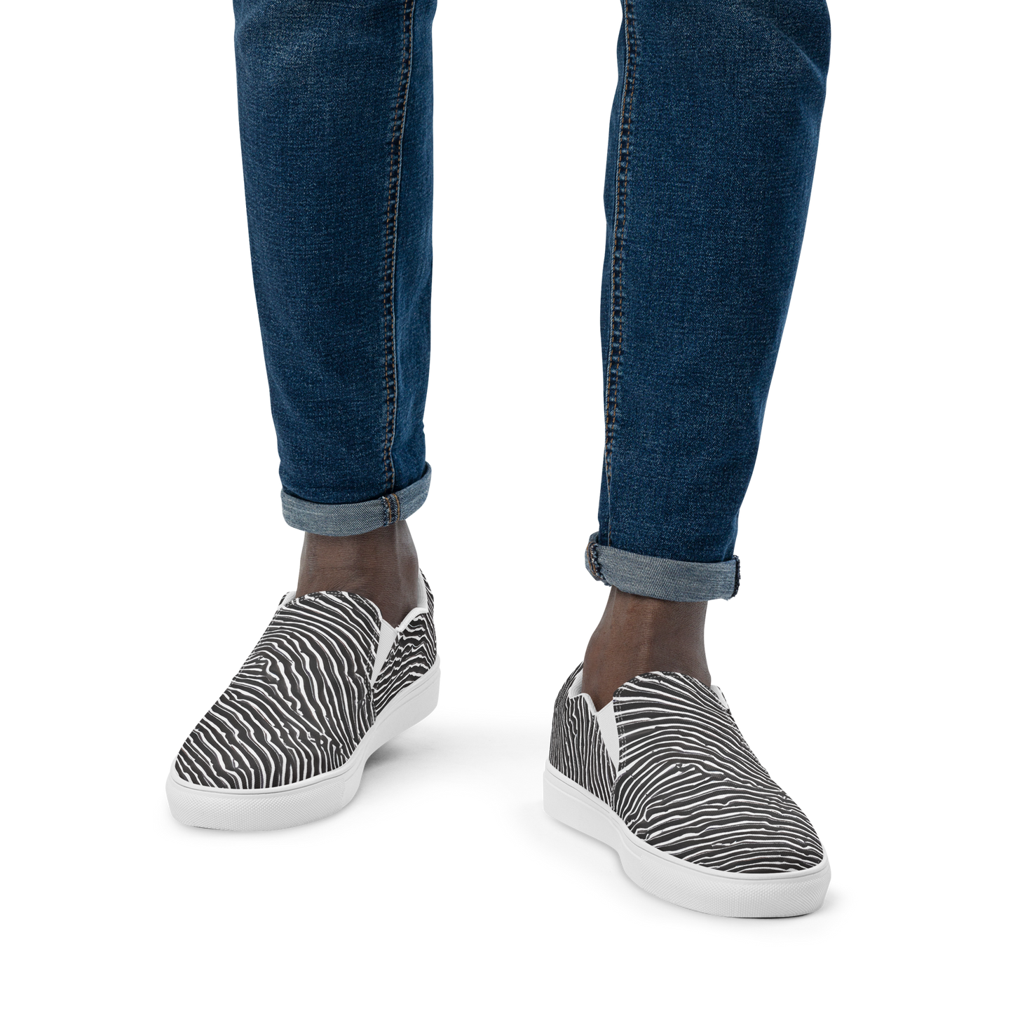 Men's Slip-On Canvas Shoes - Hypnotic Waves