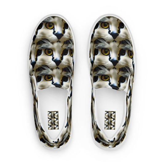 Men's Slip-On Canvas Shoes - Feline Fancy