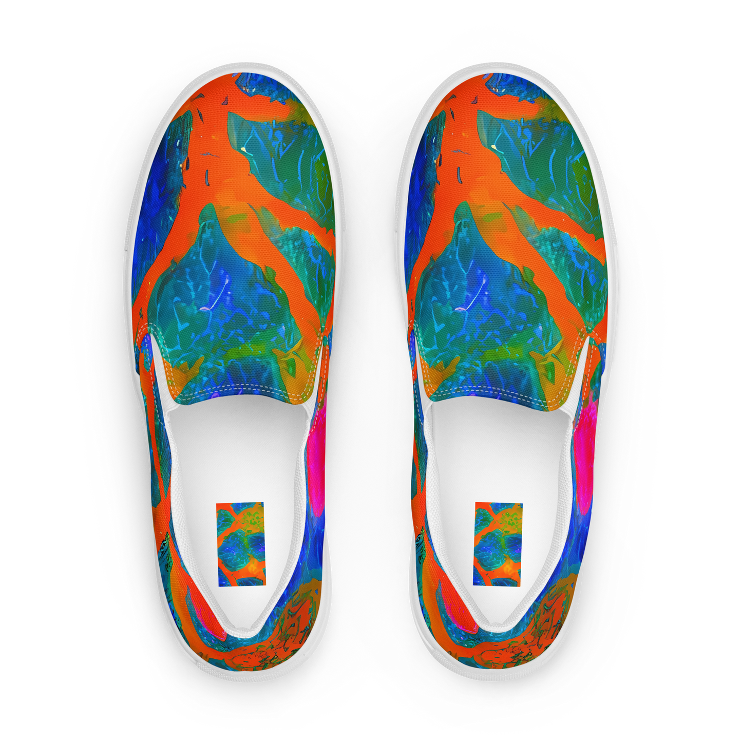 Women's Slip-On Canvas Shoes - Vibrant Mosaic