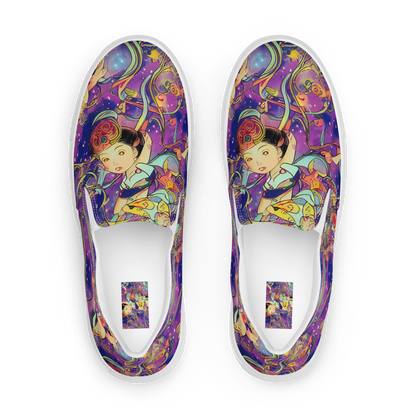 Men's Slip-On Canvas Shoes - Spiral of Stardust