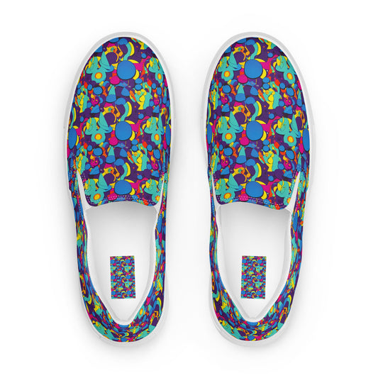 Men's Slip-On Canvas Shoes - Psychedelic Harmony