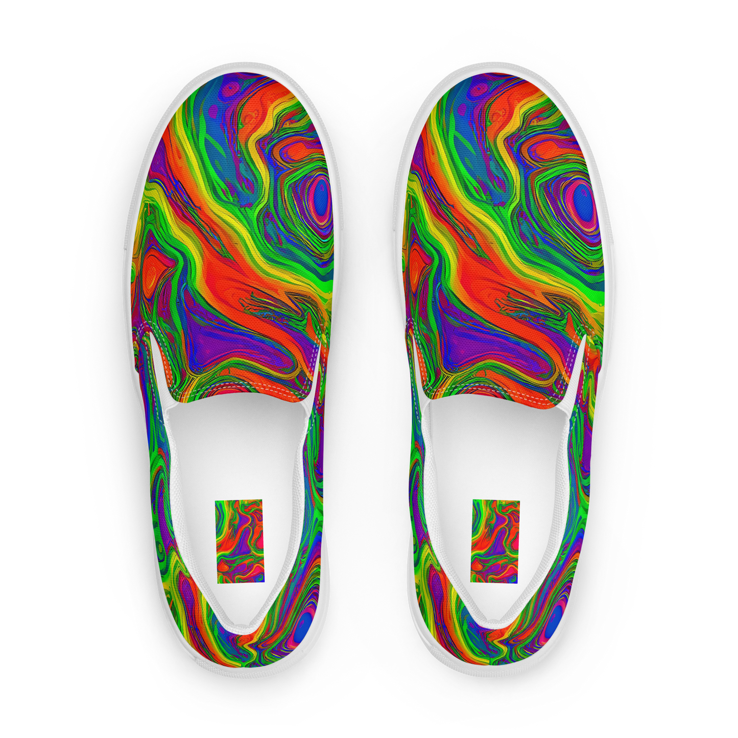 Men's Slip-On Canvas Shoes - Psychedelic Waves