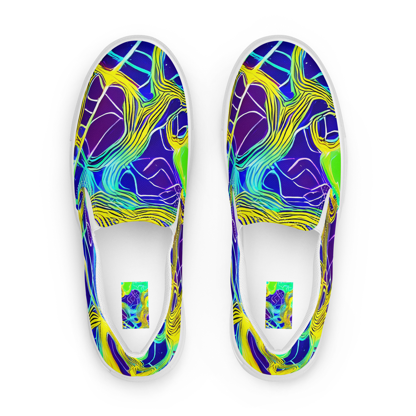 Men's Slip-On Canvas Shoes - Neon Jungle Rhapsody