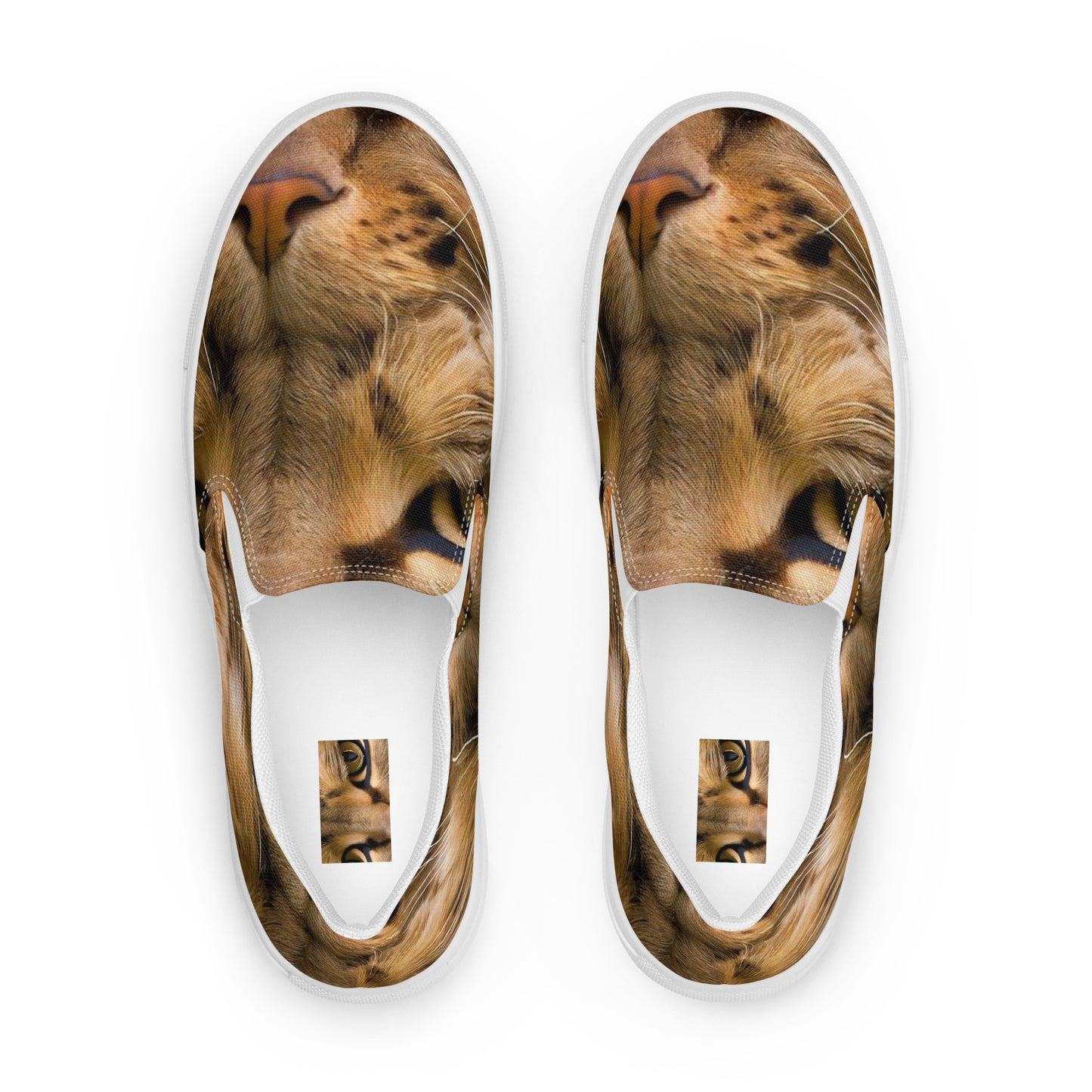 Men's Slip-On Canvas Shoes - Feline Whisper