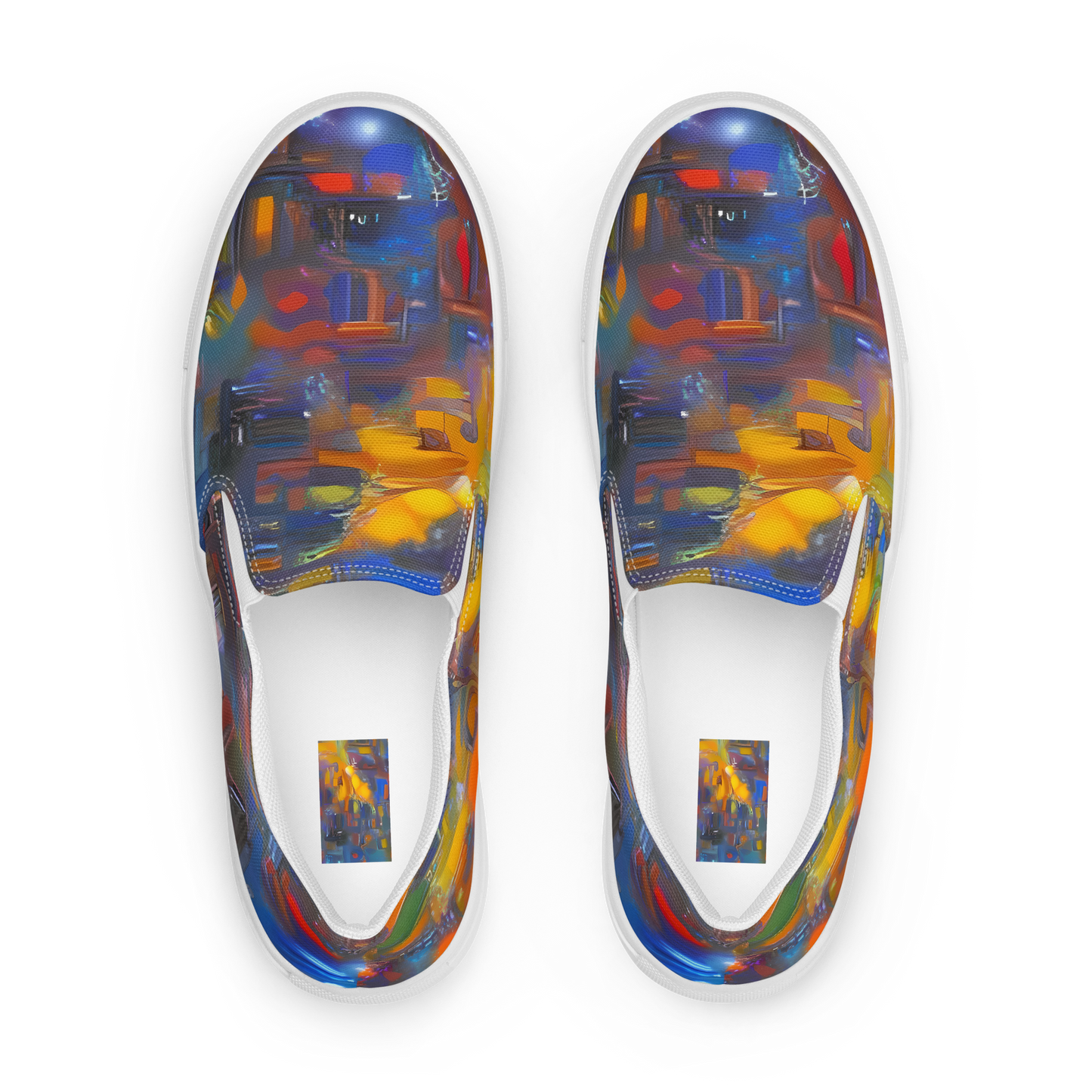 Men's Slip-On Canvas Shoes - Abstract Conflux