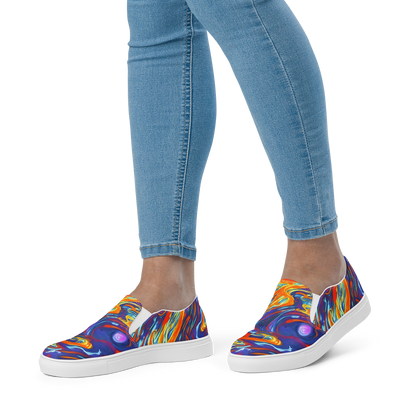 Women's Slip-On Canvas Shoes - Galactic Ember