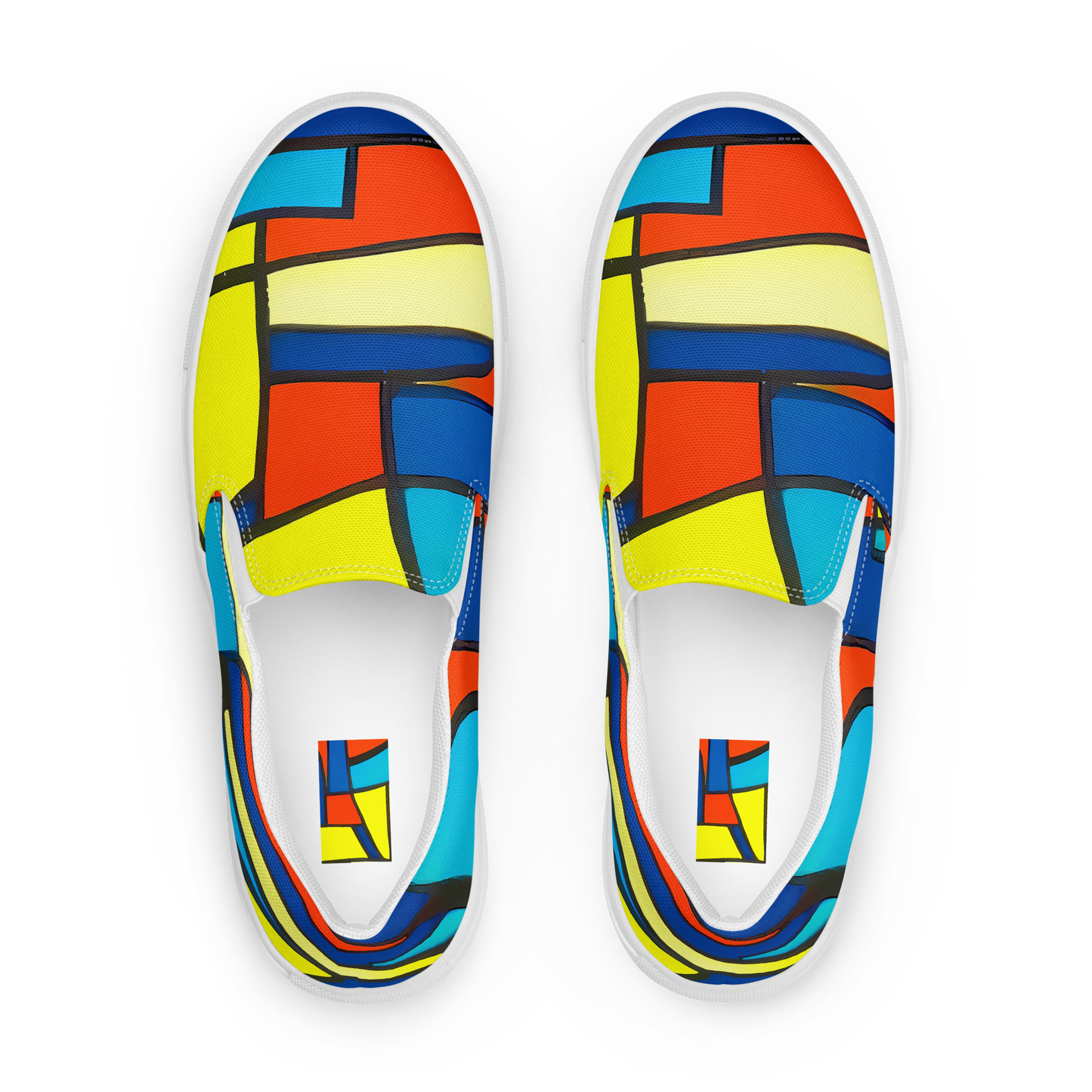 Women's Slip-On Canvas Shoes - Neon Fractals