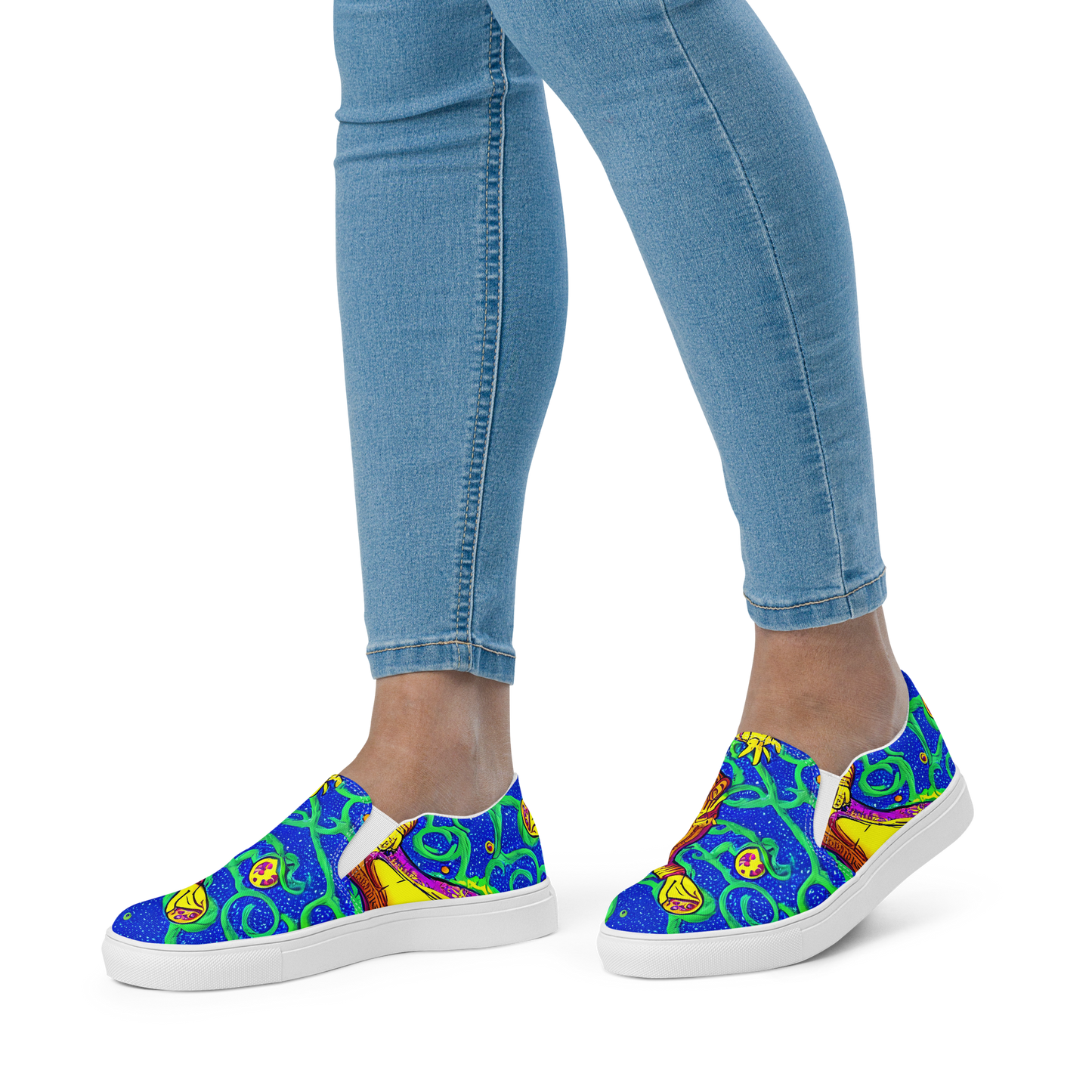 Women's Slip-On Canvas Shoes - Sprawling Spectacle