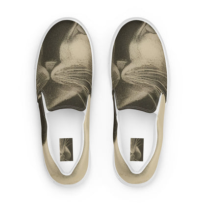 Men's Slip-On Canvas Shoes - Feline Symphony