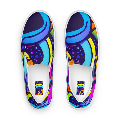 Women's Slip-On Canvas Shoes - Neon Graffscape